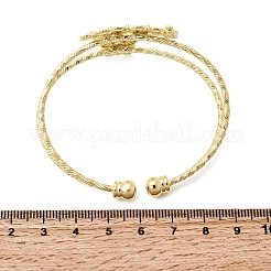 Латунь микро проложить кубического циркония манжеты браслеты&nbsp;BJEW-F526-05G