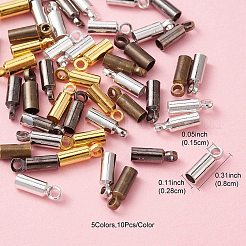 50шт 5 цвета латунные концы шнура&nbsp;KK-YW0002-12
