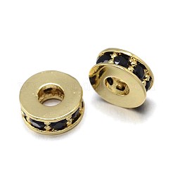 Flache runde messing micro pave zirkonia spacer perlen&nbsp;ZIRC-F009-32-NR