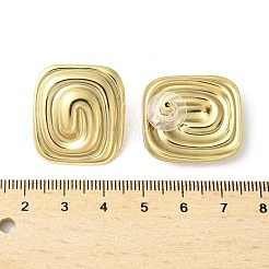 Прямоугольные серьги-гвоздики из нержавеющей стали 304 со спиральными серьгами&nbsp;EJEW-V006-05G