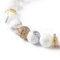 Set di bracciali elastici con perline rotonde di howlite naturale&nbsp;BJEW-JB06980-01