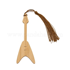 Gitarren-Bambus-Lesezeichen mit Quasten für Buchliebhaber&nbsp;AJEW-WH0034-39