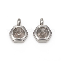 Pendentif en acier inoxydable 201 résistant au ternissement avec monture en strass&nbsp;STAS-G224-28P