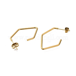 Ионное покрытие (ip) серьги-гвоздики из нержавеющей стали 304 для женщин&nbsp;EJEW-M028-07G