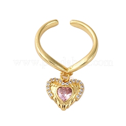 Открытые манжеты из латуни с микропаве и цирконием для женщин&nbsp;RJEW-U057-22A-G