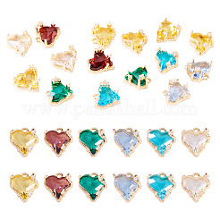 15 шт. латунный микропаве кубический цирконий со стеклянными подвесками&nbsp;KK-TA0001-81