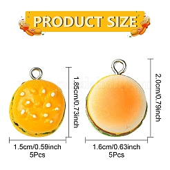 10шт 2 стиля непрозрачные подвески из смолы&nbsp;RESI-YW0003-32