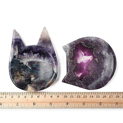 Статуэтки в форме кошки из натурального флюорита&nbsp;DJEW-A016-03