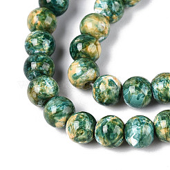 Chapelet de perles en verre baking paint&nbsp;DGLA-N016-6mm-07