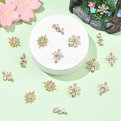 4 шт. 4 стиля подвесок-коннекторов из стекла K9 и кубического циркония&nbsp;FIND-YW0011-98