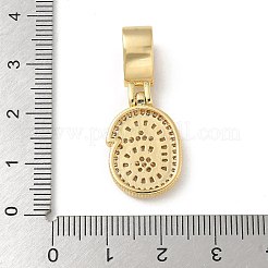 Breloques pendantes européennes en laiton et zircone cubique transparente&nbsp;KK-R003-01G-06
