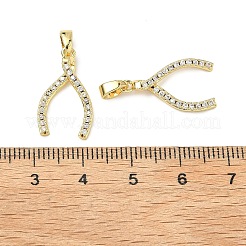 Латунные микропаве прозрачные подвески с фианитом&nbsp;KK-H254-13G