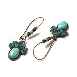 3 paires de boucles d'oreilles pendantes en alliage de style larme&nbsp;EJEW-G330-08R