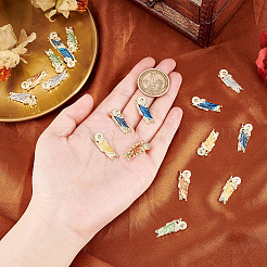 18 шт. 6-х цветные эмалевые кабошоны из цинкового сплава&nbsp;MRMJ-AR0001-15