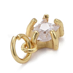 Pendentifs avec zircon cubiques à micro-pavés en laiton&nbsp;KK-P192-10-G03