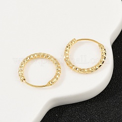 Aretes de aro texturizados de latón&nbsp;LS-EJEW-F378-03B-G