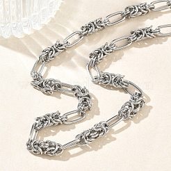 Colliers à maillons byzantins en acier inoxydable 304 de 6 mm pour femmes&nbsp;NJEW-G201-05P