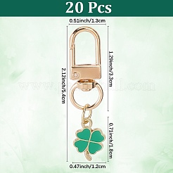 20 pendentif décoratif en forme de trèfle en alliage émaillé&nbsp;HJEW-CP00073