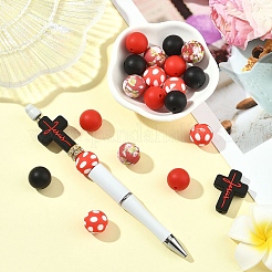 22шт силиконовые фокусные бусины&nbsp;SIL-YW0002-51C