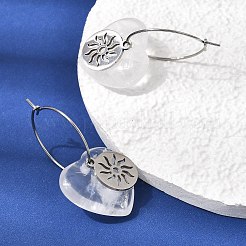 Boucles d'oreilles créoles pour femmes&nbsp;EJEW-G475-01P