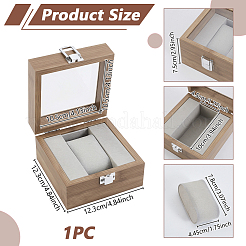 Einzelne Uhrenvitrinen aus Holz mit Glasdeckel und Samtkissen im Inneren&nbsp;CON-WH0043-306C