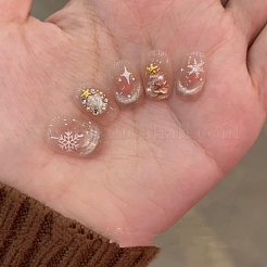Faux ongles en plastique à motif de flocon de neige de Noël&nbsp;PW-WG5E749-01