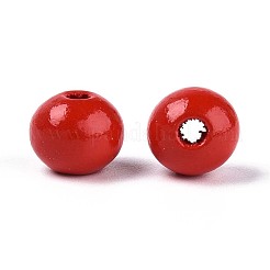 Круглые бусины из натурального дерева схима&nbsp;WOOD-A018-8mm-07