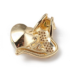 Настоящие 18-каратные позолоченные подвески из латуни с микропаве из прозрачного кубического циркония&nbsp;KK-C015-14G-08