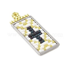 Прямоугольник из стеклянного бисера ручной работы с подвесками-крестиками&nbsp;PALLOY-MZ00616-01