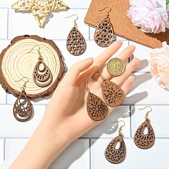 8 пара 4-х стильных сережек-подвесок из нержавеющей стали 304&nbsp;EJEW-YW00002