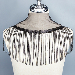Ruban de dentelle en maille de polyester de 10 mètre avec pompon paillette en pvc scintillant&nbsp;OCOR-WH0078-84A