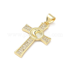 Pendenti in zirconi cubici trasparenti in micro pavè di ottone&nbsp;KK-P350-16G-02