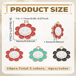 18шт 3 цвета сплава эмалевые подвески&nbsp;ENAM-LP0002-18