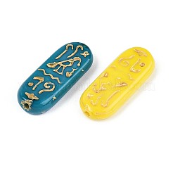 Овал с руническими стеклянными бусинами&nbsp;GLAA-T025-66M