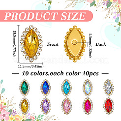 100 шт. 10 цвета пришивные стразы в виде конского глаза&nbsp;DIY-MA0006-92