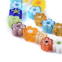 Hilos de abalorios de vidrio millefiori artesanal&nbsp;LAMP-J035-4mm-02