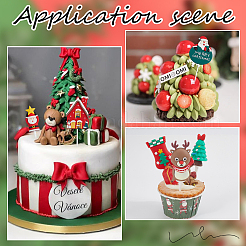 24 Stück 12 Stile Weihnachtskuchenaufsätze aus Kunststoff&nbsp;AJEW-SC0003-53B