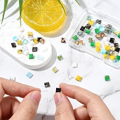 80шт 10 стиля стеклянные бусины с 2 отверстиями&nbsp;SEED-YW0002-94