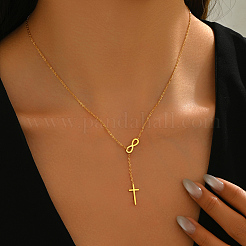 Стильные ожерелья с подвеской в виде креста бесконечности из нержавеющей стали 201 для женщин на каждый день и для вечеринок&nbsp;YZ7954
