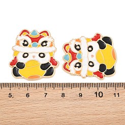 Chinesische Löwentanz-Panda-Legierungs-Emaille-Cabochons&nbsp;AL-CBA1A6F-03KCG-C