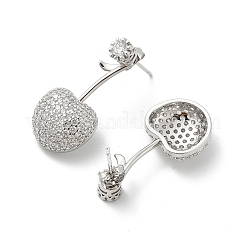 Pendientes de latón con micropavé de circonitas cúbicas&nbsp;EJEW-M077-12P-01