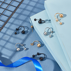 12 pieza de pendientes de botón de acero inoxidable 304 de 3 colores&nbsp;EJEW-UN0001-81