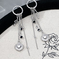Pendientes colgantes de aleación con pedrería para mujer&nbsp;WG48D01-01