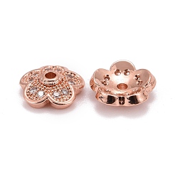 5 -petal латунные микро проложить четкие кубического циркония крышки шарика&nbsp;X-ZIRC-P001-31RG