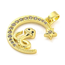 Pendenti in zirconi cubici trasparenti in micro pavè di ottone&nbsp;FIND-Z044-03A
