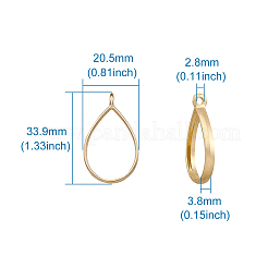Rack-Beschichtung Legierung Teardrop Open Back Lünette Anhänger&nbsp;PALLOY-TA0001-09G