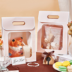 Складные бумажные подарочные пакеты с окошком&nbsp;ABAG-WH0045-20C