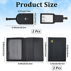 Ensembles d'étiquettes de bagages et de couvertures de passeport en cuir PU&nbsp;FIND-CL0001-81A