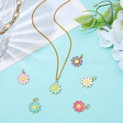 6шт 6 цвета латунные подвески с эмалью&nbsp;KK-BBC0021-50