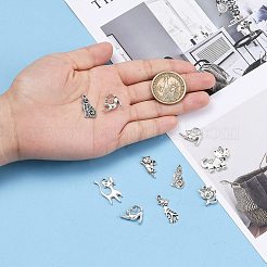 Подвески из сплава в тибетском стиле с тематикой котенка&nbsp;TIBEP-MSMC018-M2AS